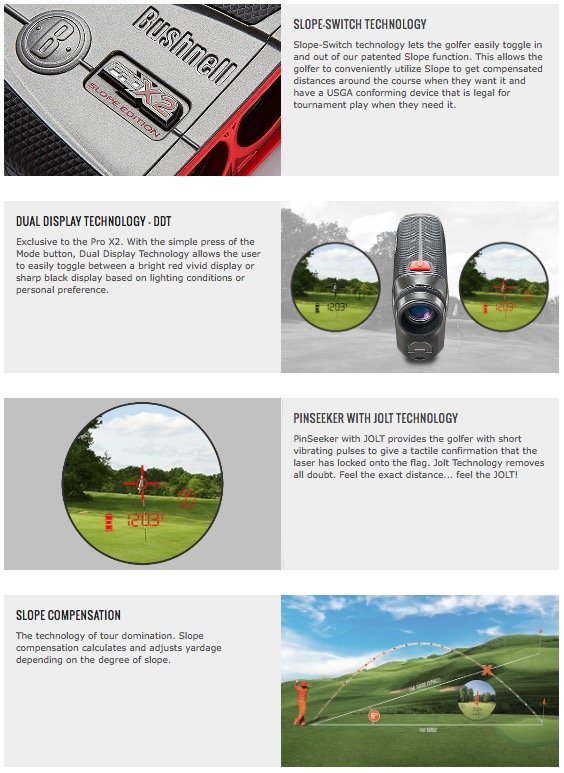 Bushnell Pro X2 Golf Rangefinder - specifications and features