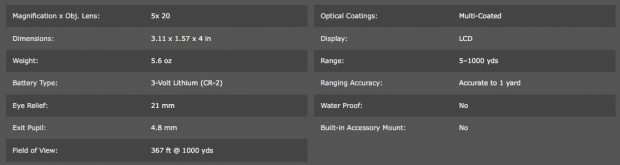 Bushnell Tour V4 Shift - specifications