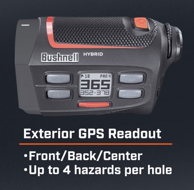 Bushnell Hybrid GPS laser golf rangefinder - distances and hazards